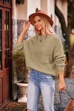 Load image into Gallery viewer, Round Neck Sweater with Pocket