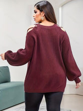 Load image into Gallery viewer, Cutout Round Neck Sweater