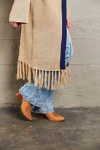 Load image into Gallery viewer, Double Take Geometric Fringe Hem Open Front Duster Cardigan