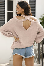 Load image into Gallery viewer, Ribbed Long Sleeve Cold Shoulder Knit Top