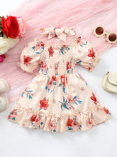 Load image into Gallery viewer, Baby Girl Floral Smocked Frill Trim Dress
