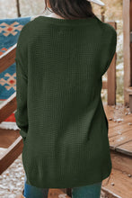 Load image into Gallery viewer, Waffle-Knit Dropped Shoulder Buttoned Sweater