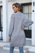 Load image into Gallery viewer, Open Front Dropped Shoulder Cardigan with Pocket