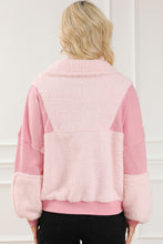 Load image into Gallery viewer, Fuzzy Half Zip Dropped Shoulder Sweatshirt