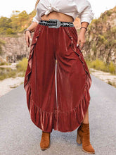 Load image into Gallery viewer, Plus Size Ruffled Slit Pants