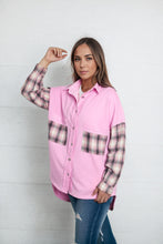 Load image into Gallery viewer, Dropped Shoulder Plaid Print Collared Neck Shirt