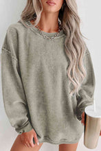 Load image into Gallery viewer, Round Neck Dropped Shoulder Sweatshirt