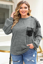 Load image into Gallery viewer, Plus Size Sequin Drop Shoulder Top