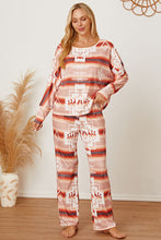 Load image into Gallery viewer, Striped Geometric Top and Pants Lounge Set