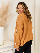 Load image into Gallery viewer, Flower Dropped Shoulder Open Front Cardigan