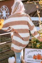 Load image into Gallery viewer, Striped Open Front Long Sleeve Cardigan