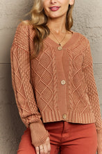 Load image into Gallery viewer, HEYSON Soft Focus Full Size Wash Cable Knit Cardigan