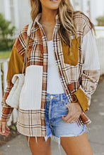 Load image into Gallery viewer, Double Take Plaid Color Block Dropped Shoulder Shacket