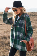 Load image into Gallery viewer, Double Take Plaid Dropped Shoulder Pocketed Shirt Jacket