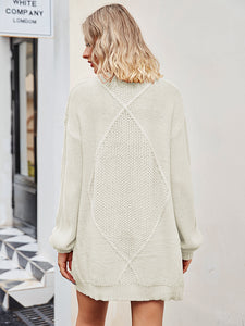 Cable-Knit Long Sleeve Cardigan