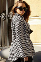 Load image into Gallery viewer, Houndstooth Tie Waist Trench Coat