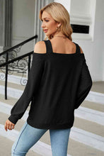 Load image into Gallery viewer, Cold Shoulder Square Neck Cutout Blouse