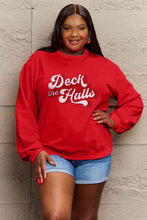 Load image into Gallery viewer, Simply Love Full Size DECK THE HALLS Graphic Sweatshirt