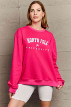 Load image into Gallery viewer, Simply Love Full Size NORTH POLE UNIVERSITY Graphic Sweatshirt