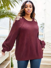 Load image into Gallery viewer, Cutout Round Neck Sweater