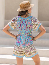 Load image into Gallery viewer, Tied Printed Short Sleeve Romper