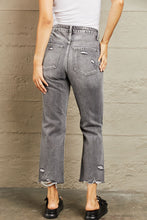 Load image into Gallery viewer, BAYEAS Mid Rise Distressed Cropped Dad Jeans