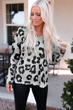 Load image into Gallery viewer, Leopard Round Neck Dropped Shoulder Top
