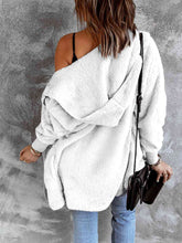 Load image into Gallery viewer, Open Front Hooded Faux Fur Outwear with Pockets