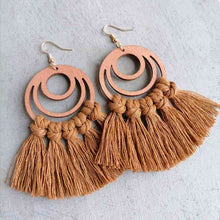 Load image into Gallery viewer, Tassel Detail Geometric Earrings