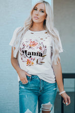 Load image into Gallery viewer, MAMA Floral Graphic Distressed Tee