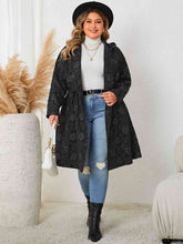 Load image into Gallery viewer, Plus Size Long Sleeve Hooded Trench Coat