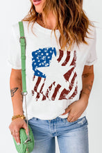 Load image into Gallery viewer, US Flag Graphic Round Neck Tee