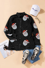 Load image into Gallery viewer, Santa Sequin Snap Down Raw Hem Jacket