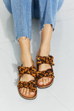 Load image into Gallery viewer, Forever Link Fiercely Feminine Leopard Bow Slide Sandals