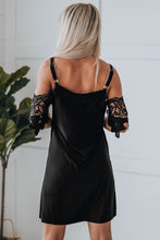 Load image into Gallery viewer, Spliced Lace Cold-Shoulder Mini Dress