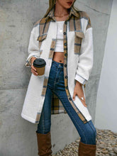 Load image into Gallery viewer, Plaid Dropped Shoulder Longline Coat