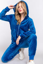 Load image into Gallery viewer, ACTIVE BASIC Faux Fur Zip Up Long Sleeve Hoodie and Joggers Set