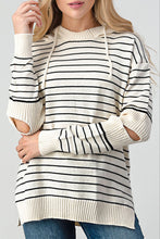 Load image into Gallery viewer, Striped Cutout Slit Sweater