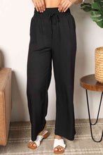 Load image into Gallery viewer, Double Take Drawstring Smocked Waist Wide Leg Pants