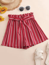 Load image into Gallery viewer, Striped Tie Belt Shorts