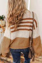 Load image into Gallery viewer, Striped Open Front Long Sleeve Cardigan