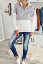 Load image into Gallery viewer, Plus Size Half Zipper Fleece Sweatshirt with Pocket