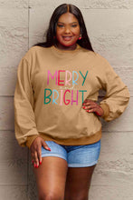 Load image into Gallery viewer, Simply Love Full Size MERRY AND BRIGHT Graphic Sweatshirt