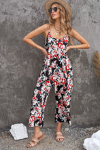 Load image into Gallery viewer, Botanical Print Spaghetti Strap Cropped Jumpsuit