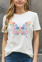 Load image into Gallery viewer, Simply Love Full Size Flower Butterfly Graphic Cotton Tee