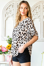 Load image into Gallery viewer, Leopard Round Neck Curved Hem Blouse