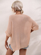 Load image into Gallery viewer, Boat Neck Cuffed Sleeve Slit Tunic Knit Top