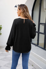 Load image into Gallery viewer, Round Neck Flounce Sleeve Blouse