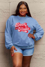 Load image into Gallery viewer, Simply Love Full Size DECK THE HALLS Graphic Sweatshirt