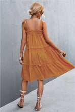 Load image into Gallery viewer, Tie-Shoulder Frill Trim Sleeveless Dress